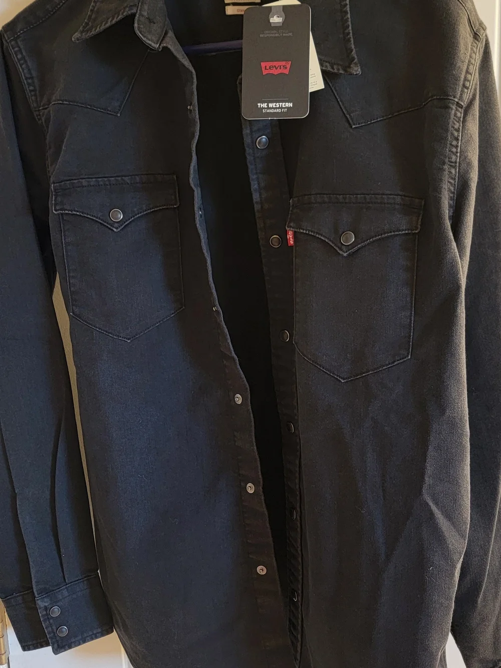 Levi's Black Western Shirt Jacket - Lightweight Snap Front